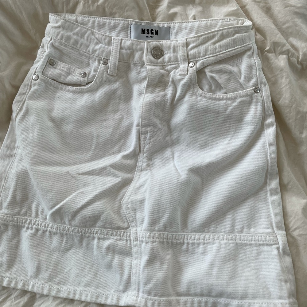 MSGM Milano denim white skirt